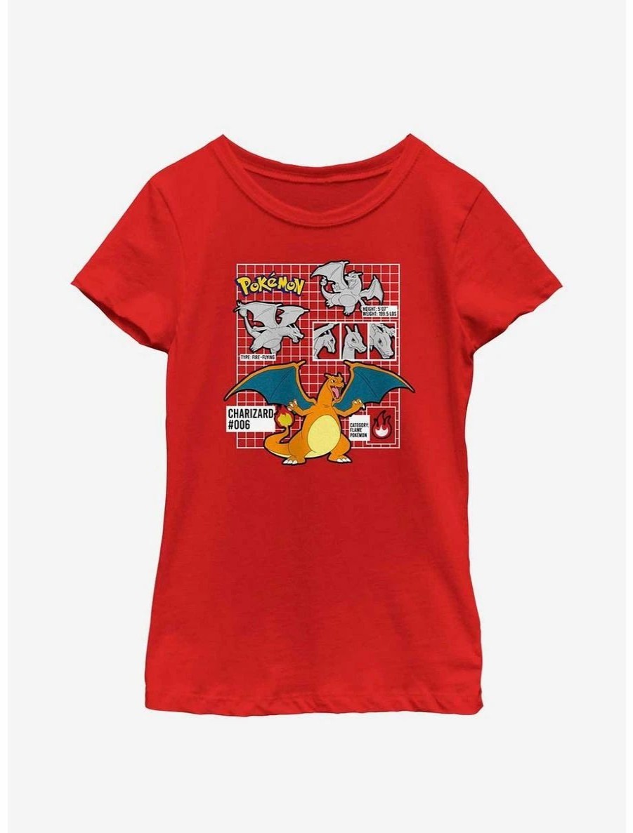 Youth | * Boxlunch Pokemon Charizard Infographic Youth Girls T-Shirt