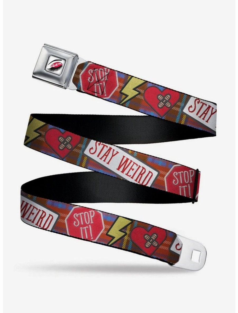 Accessories | * Boxlunch Disney Cruella Rebel Heart Patches Collage Youth Seatbelt Belt