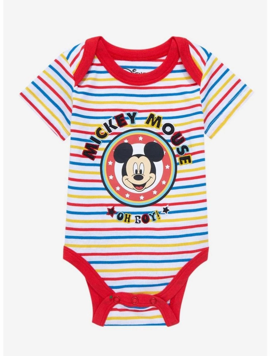 Infant | * Disney Mickey Mouse Oh Boy Striped Infant One-Piece Boxlunch Exclusive