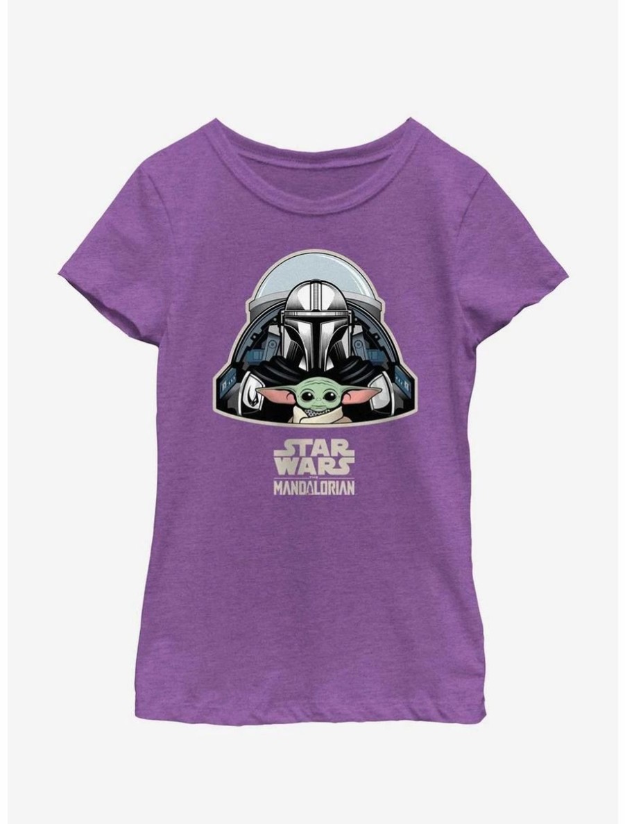 Youth | * Boxlunch Star Wars The Mandalorian Mando & Grogu Cockpit Youth Girls T-Shirt