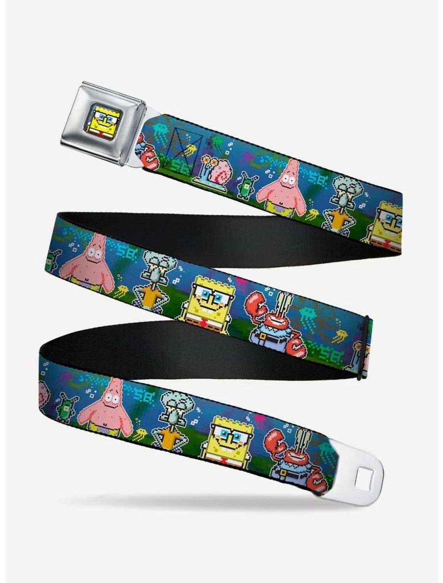 Accessories | * Boxlunch Spongebob Squarepants Friends 8 Bit Scene Youth Seatbelt Belt