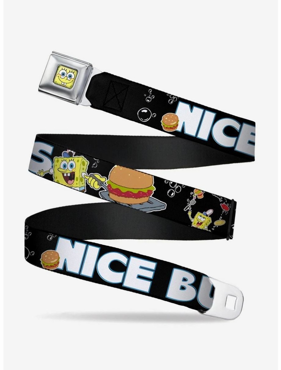 Accessories | * Boxlunch Spongebob Squarepants Krabby Patty Nice Buns Youth Seatbelt Belt