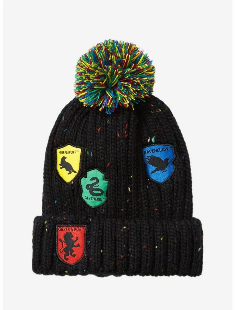 Accessories | * Harry Potter Hogwarts House Badges Youth Pom Cuff Beanie Boxlunch Exclusive