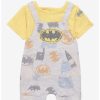 Infant | * Dc Comics Batman Scribble Icons Infant Overall Set Boxlunch Exclusive