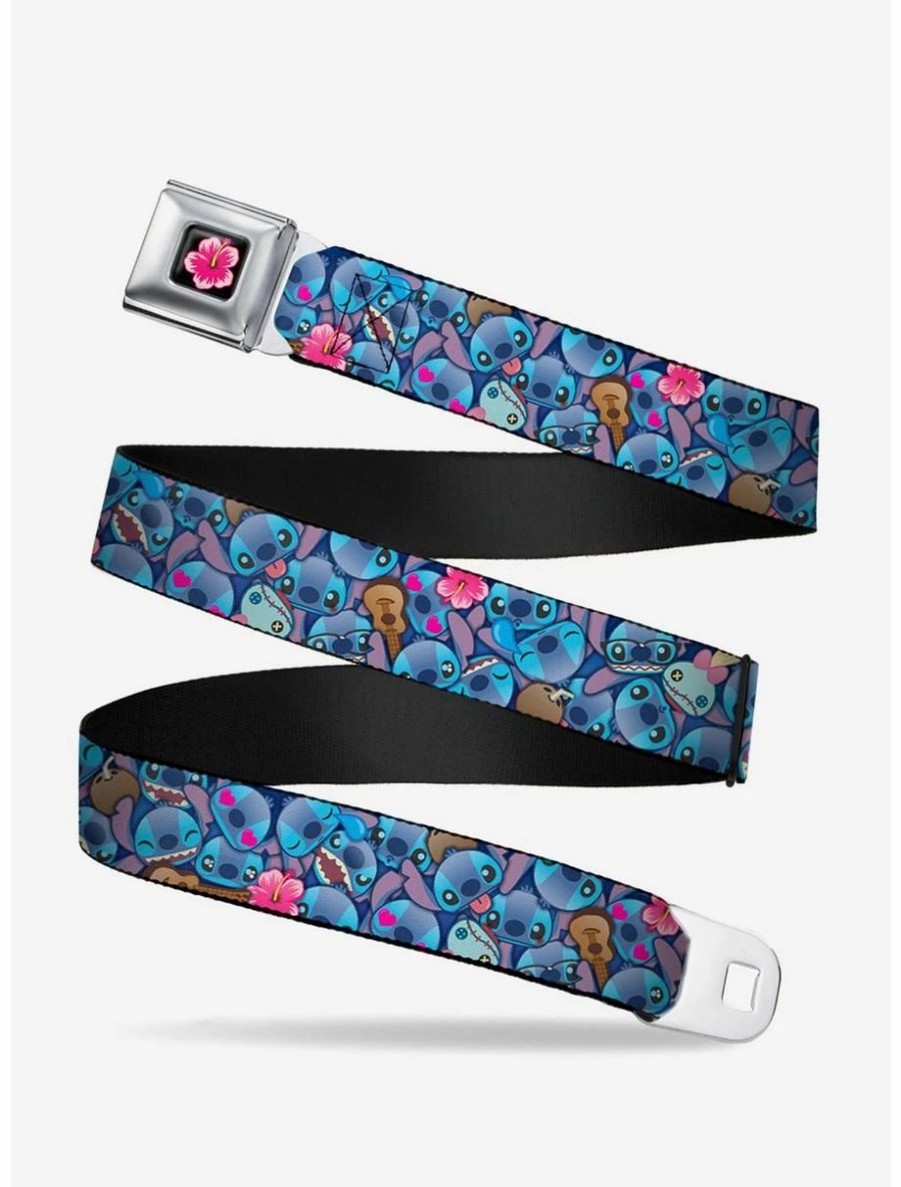 Accessories | * Boxlunch Disney Lilo & Stitch Stitch Expressions Hibiscus Flower Ukulele Stacked Youth Seatbelt Belt