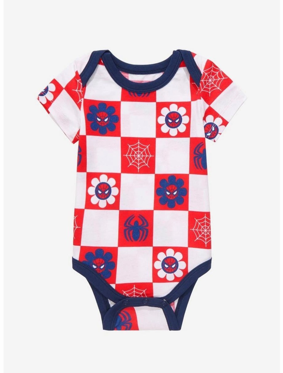 Infant | * Marvel Spider-Man Retro Checkered Infant One-Piece Boxlunch Exclusive