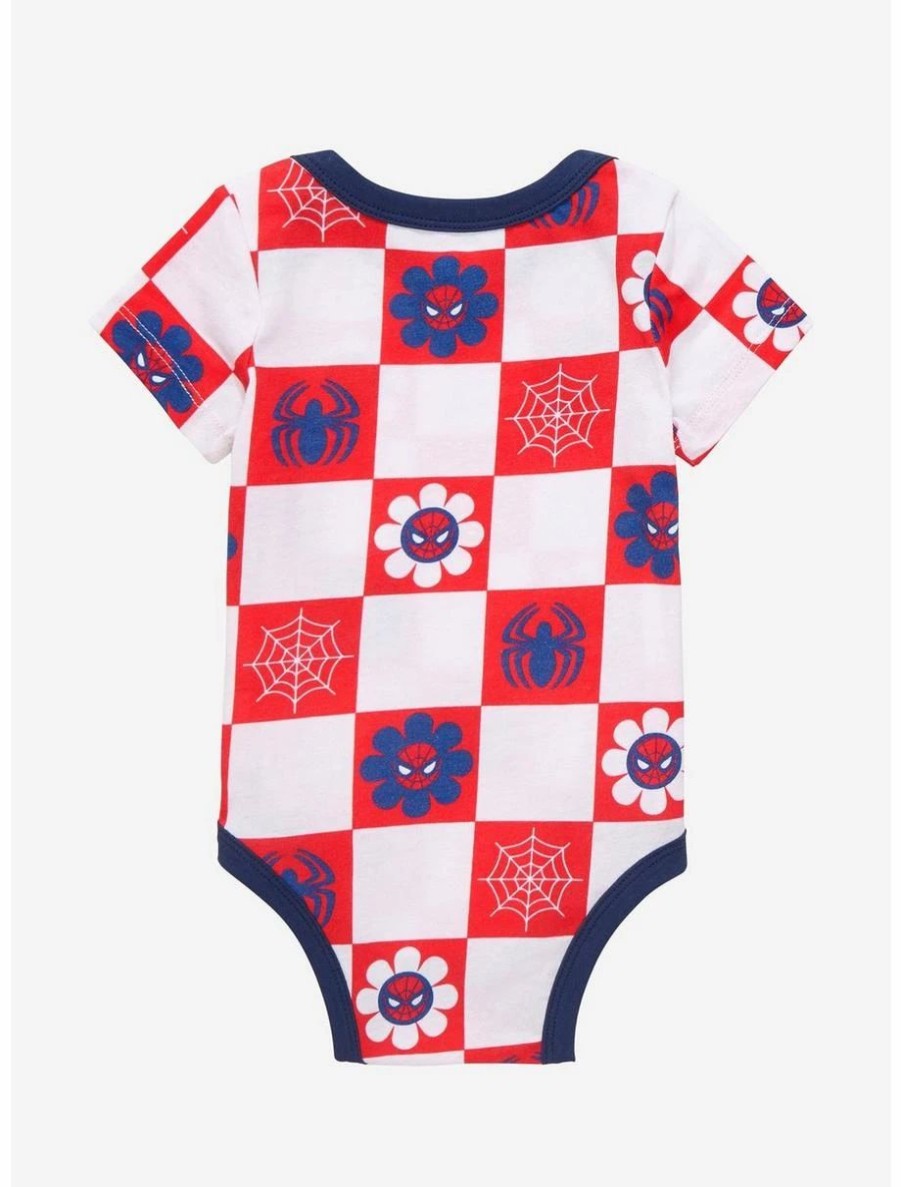 Infant | * Marvel Spider-Man Retro Checkered Infant One-Piece Boxlunch Exclusive