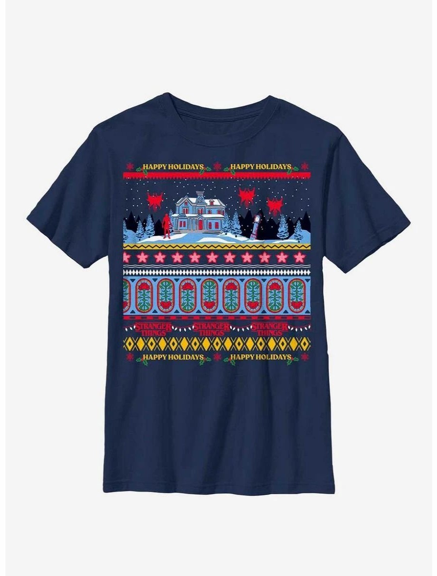 Youth | * Boxlunch Stranger Things Creel House Ugly Sweater Youth T-Shirt