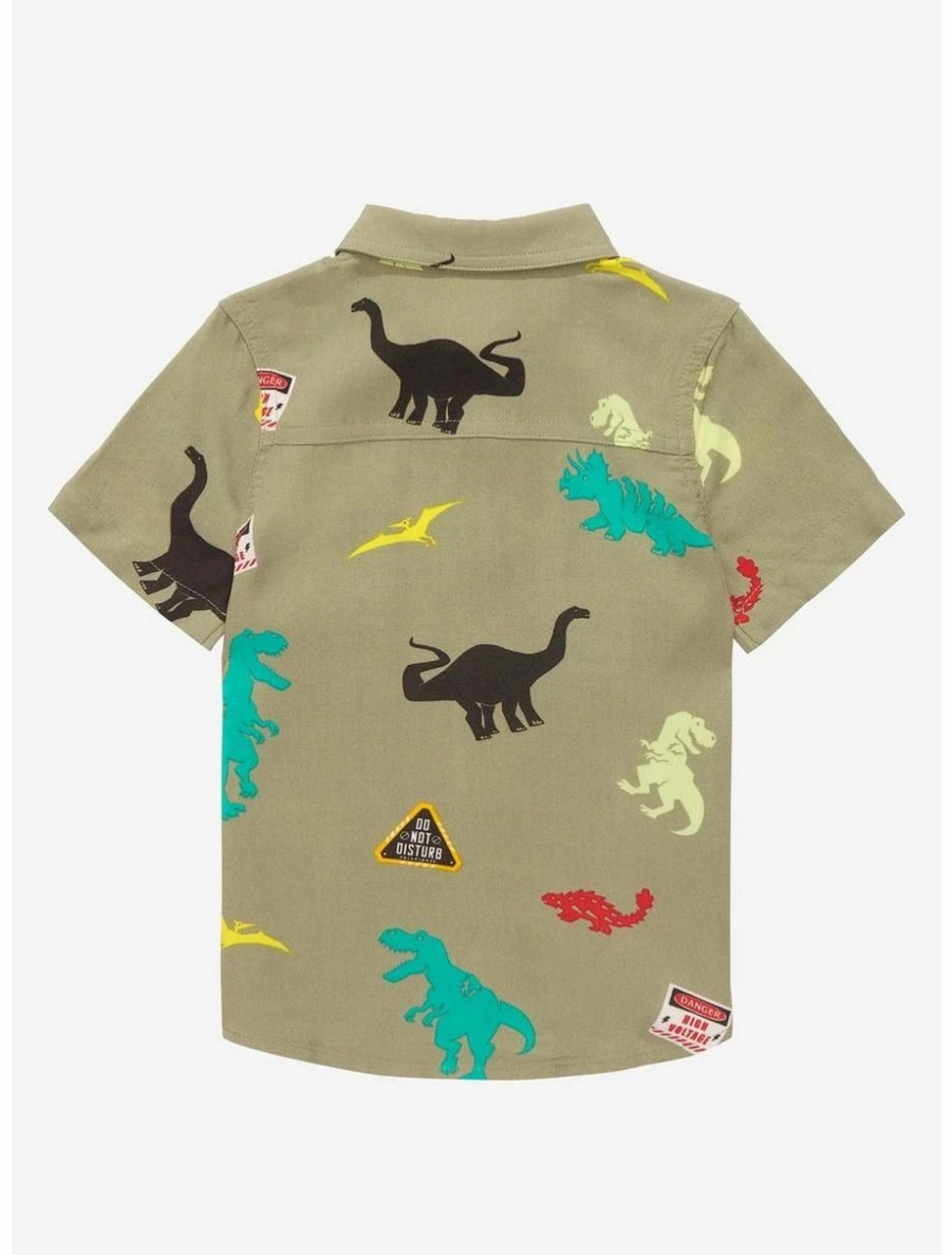 Toddler | * Jurassic Park Dinosaurs Allover Print Toddler Woven Button-Up Boxlunch Exclusive