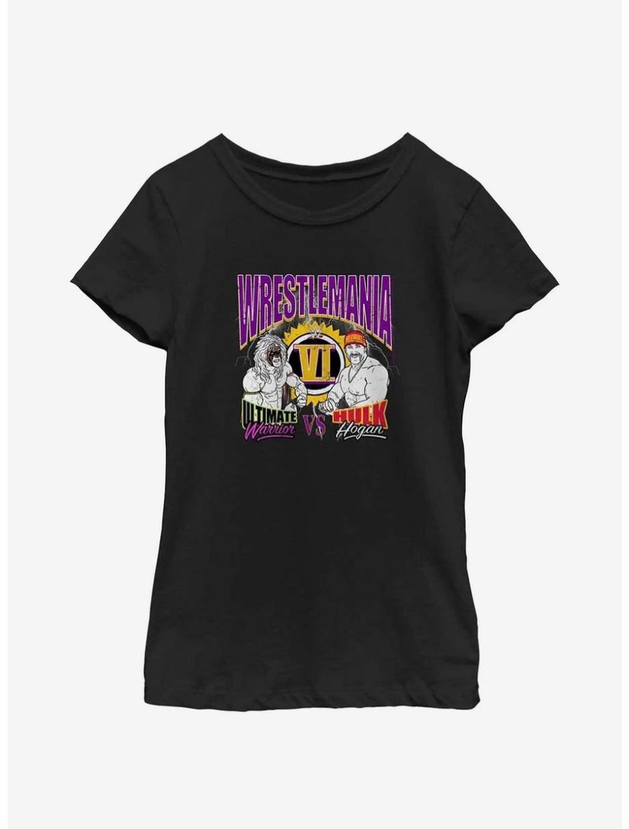 Youth | * Boxlunch Wwe Wrestlemania 6 Ultimate Warrior Vs. Hulk Hogan Retroyouth Girls T-Shirt