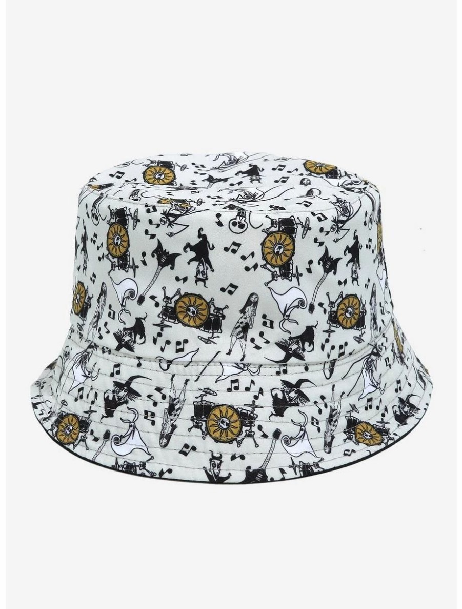 Accessories | * Disney The Nightmare Before Christmas Summer Fear Fest Jack Skellington Sun Logo Reversible Youth Bucket Hat Boxlunch Exclusive