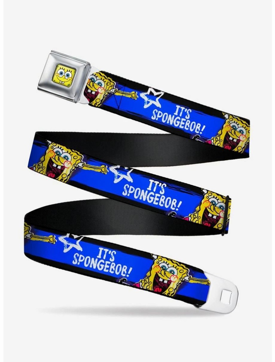 Accessories | * Boxlunch Spongebob Squarepants Pose It'S Spongebob Squarepants Blue Youth Seatbelt Belt