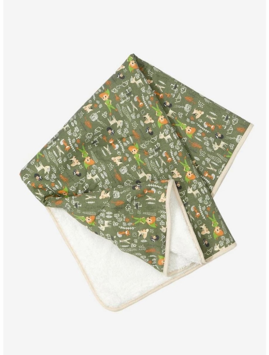 Accessories | * Disney Peter Pan Chibi Characters Allover Print Swaddle Blanket Boxlunch Exclusive