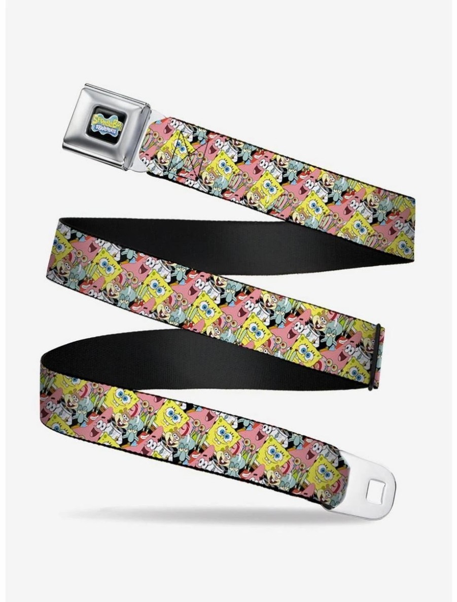 Accessories | * Boxlunch Spongebob Squarepants Characters Stacked Youth Seatbelt Belt