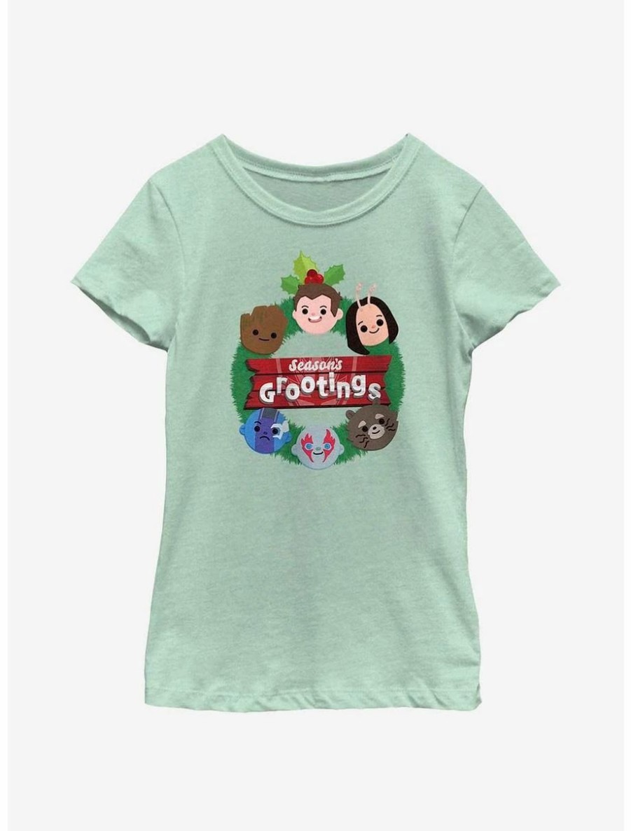 Youth | * Boxlunch Marvel Guardians Of The Galaxy Holiday Special Seasons Grootings Youth Girls T-Shirt