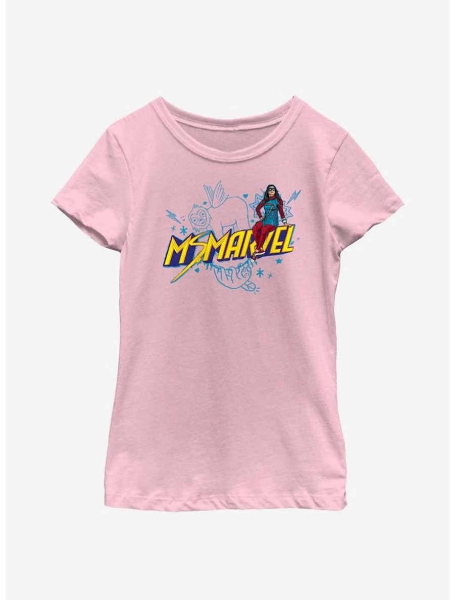 Youth | * Boxlunch Marvel Ms. Marvel Sloth Doodles Youth Girls T-Shirt