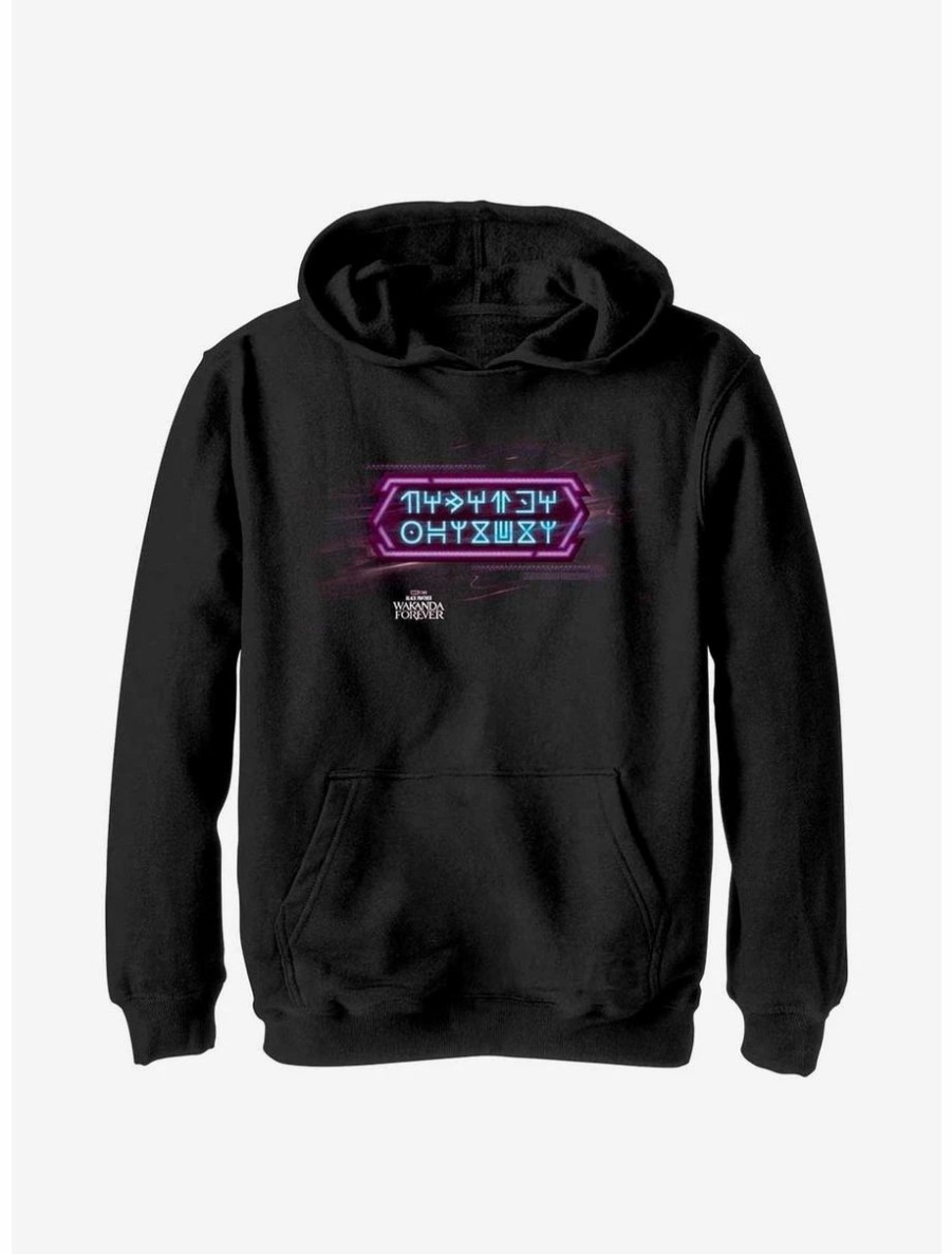 Youth | * Boxlunch Marvel Black Panther: Wakanda Forever Wakandan Text Youth Hoodie