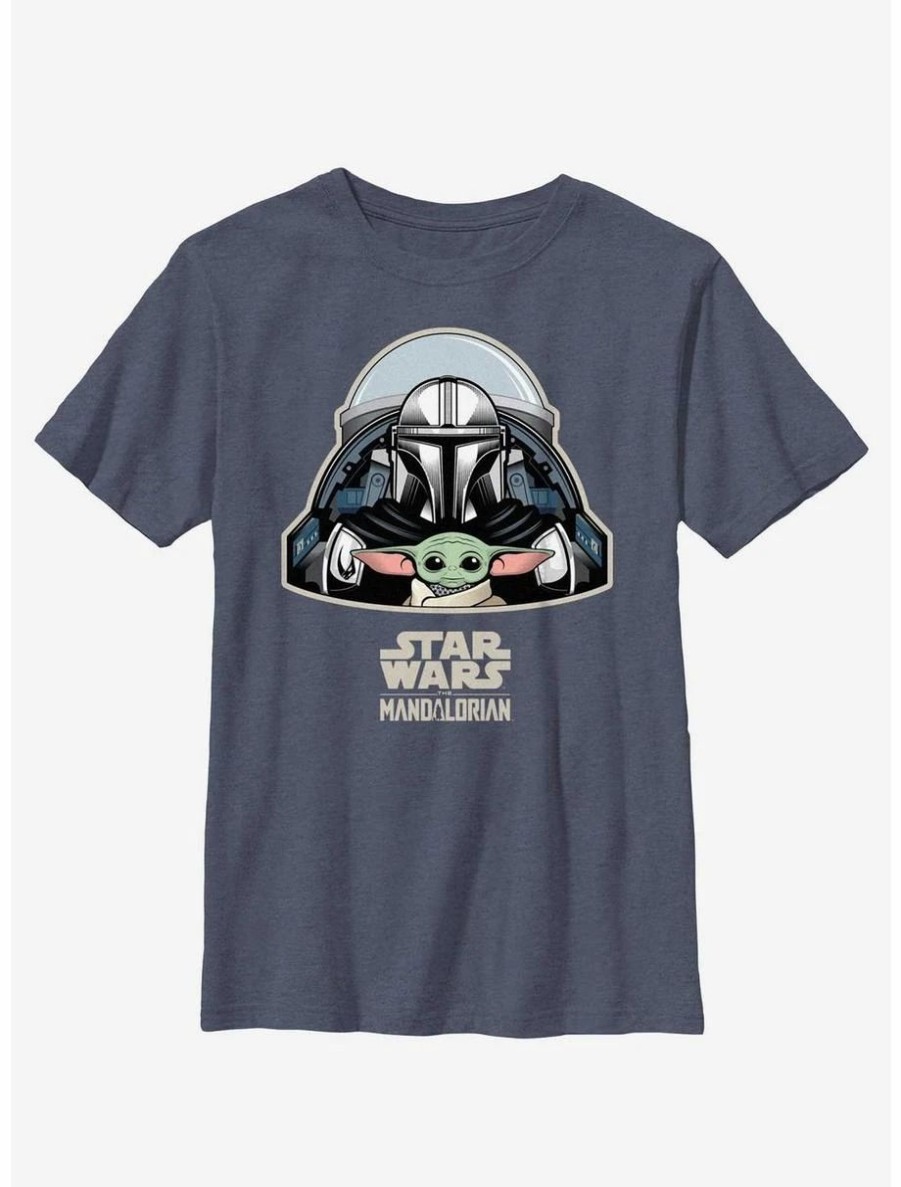 Youth | * Boxlunch Star Wars The Mandalorian Mando & Grogu Cockpit Youth T-Shirt