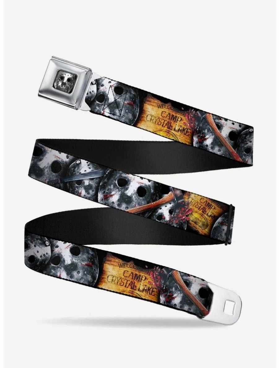 Accessories | * Boxlunch Friday The 13Th Welcome To Camp Crystal Lake Jason Mask Axe Youth Seatbelt Belt