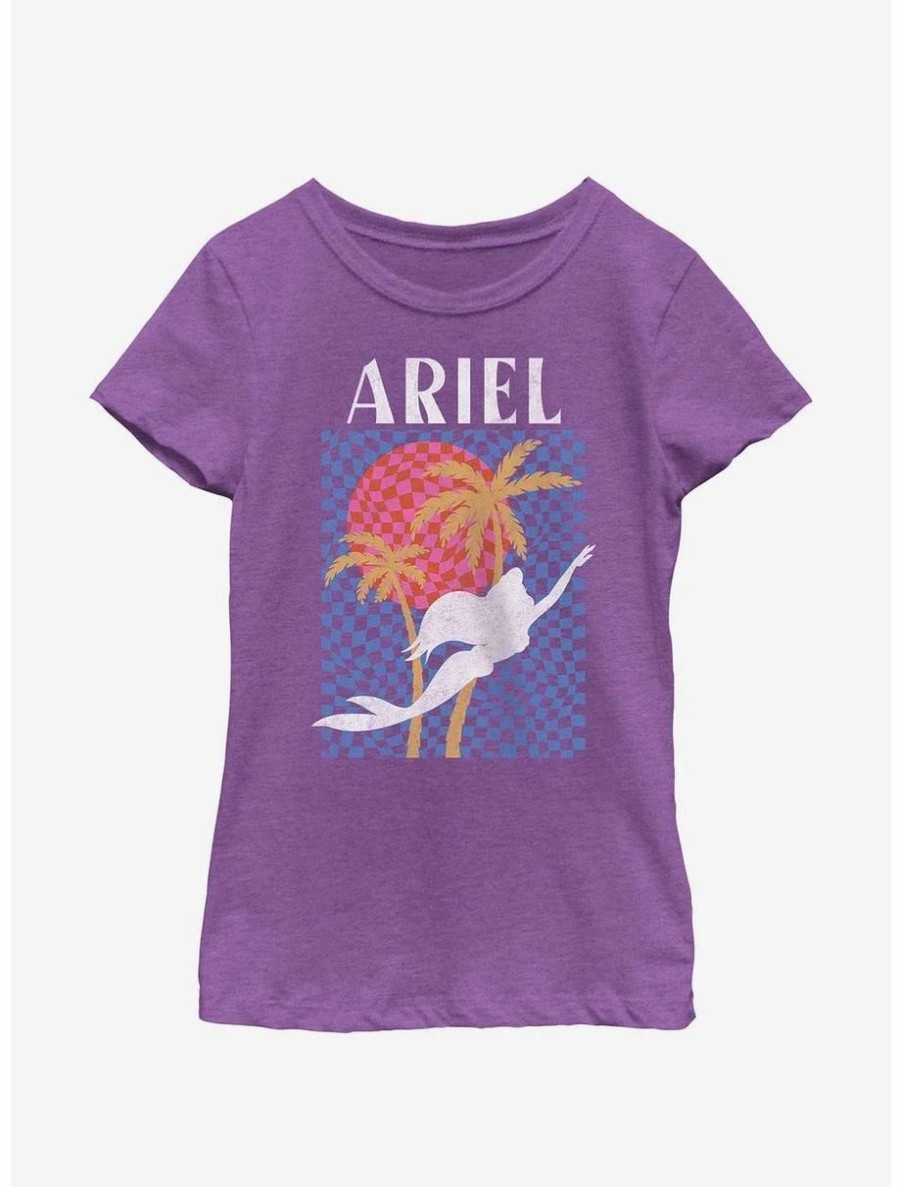 Youth | * Boxlunch Disney The Little Mermaid Ariel Surf Style Silhouette Youth Girls T-Shirt