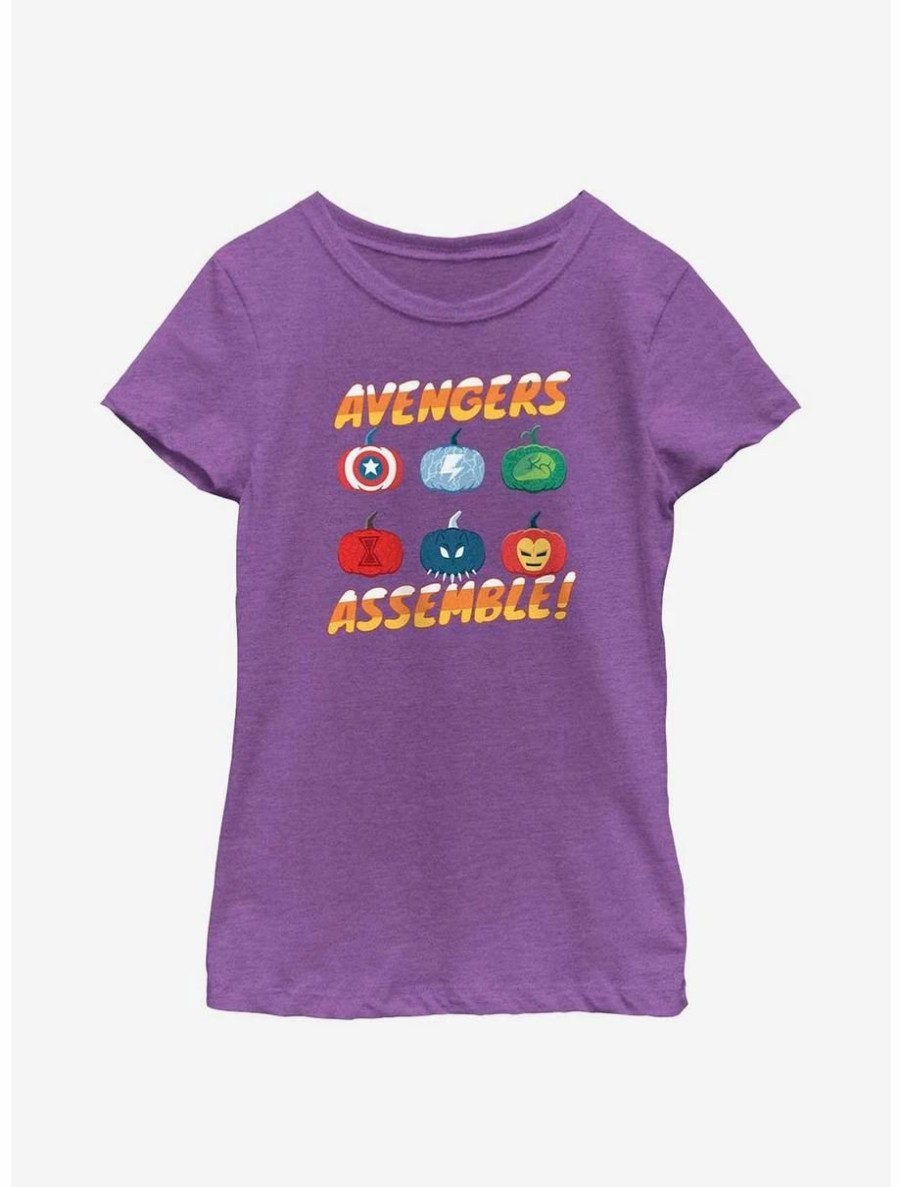 Youth | * Boxlunch Marvel Avengers Pumpkin Assemble Youth Girls T-Shirt