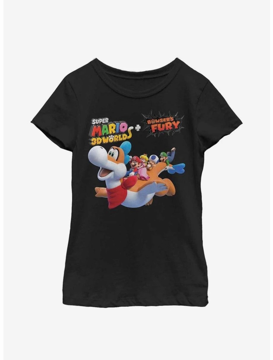 Youth | * Boxlunch Nintendo Bowser'S Fury Flying Through Youth Girls T-Shirt