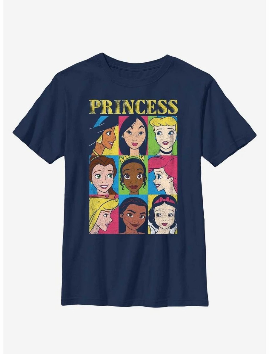 Youth | * Boxlunch Disney Princesses Face Character Grid Youth T-Shirt