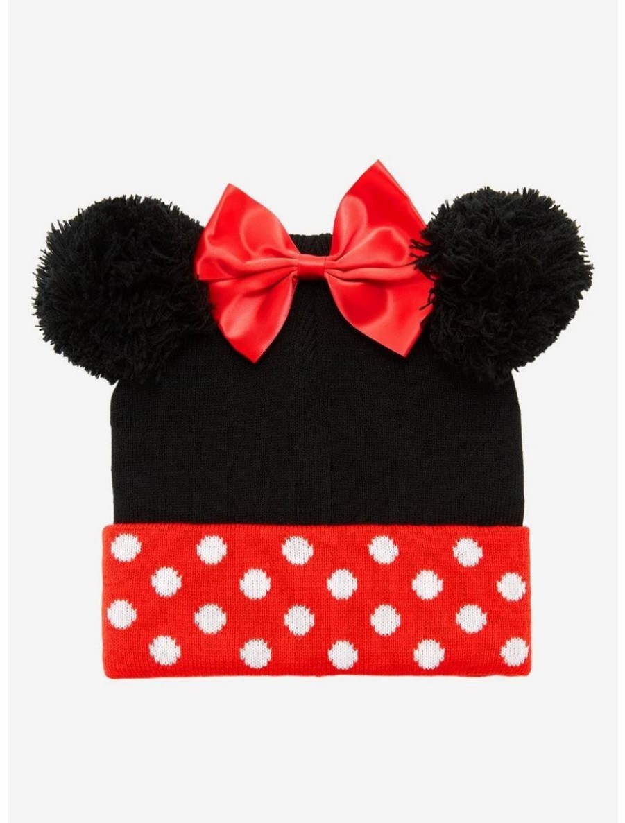 Accessories | * Disney Minnie Mouse Youth Pom Cuff Beanie Boxlunch Exclusive