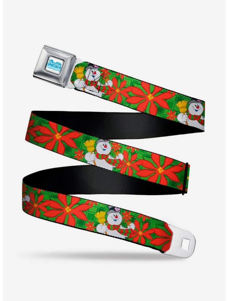 Accessories | * Boxlunch Frosty The Snowman Poinsetta Plaid Youth Seatbelt Belt