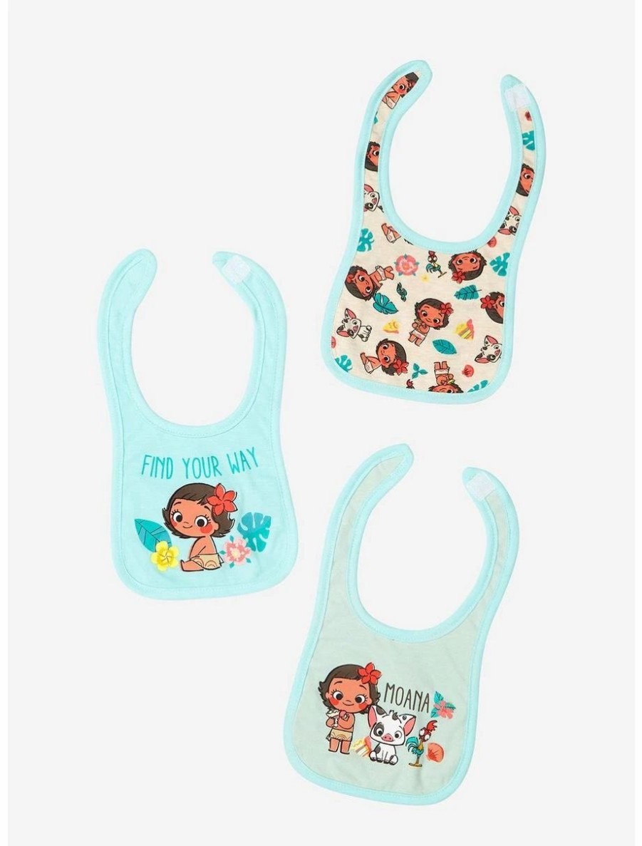 Accessories | * Disney Moana Tropical Icons Infant Bib Set Boxlunch Exclusive