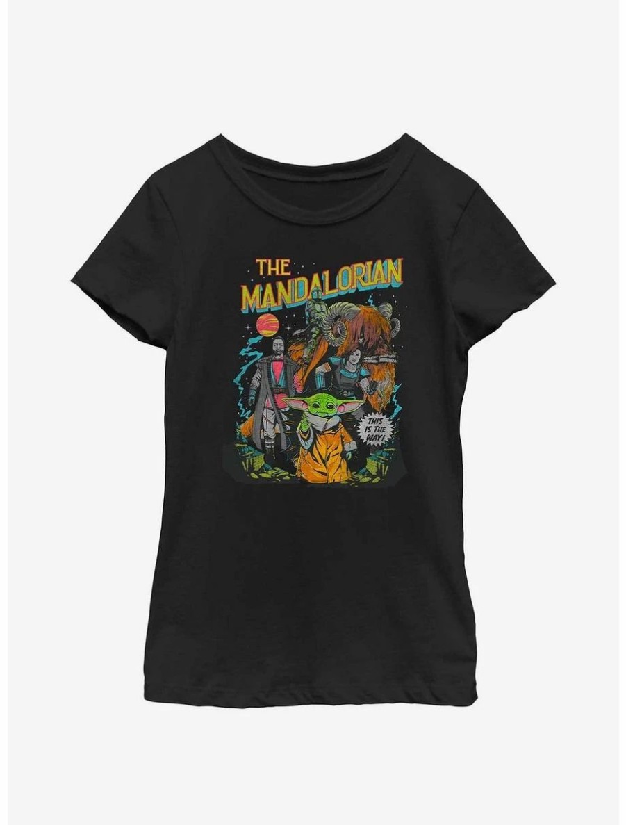 Youth | * Boxlunch Star Wars The Mandalorian Neon Poster Youth Girls T-Shirt