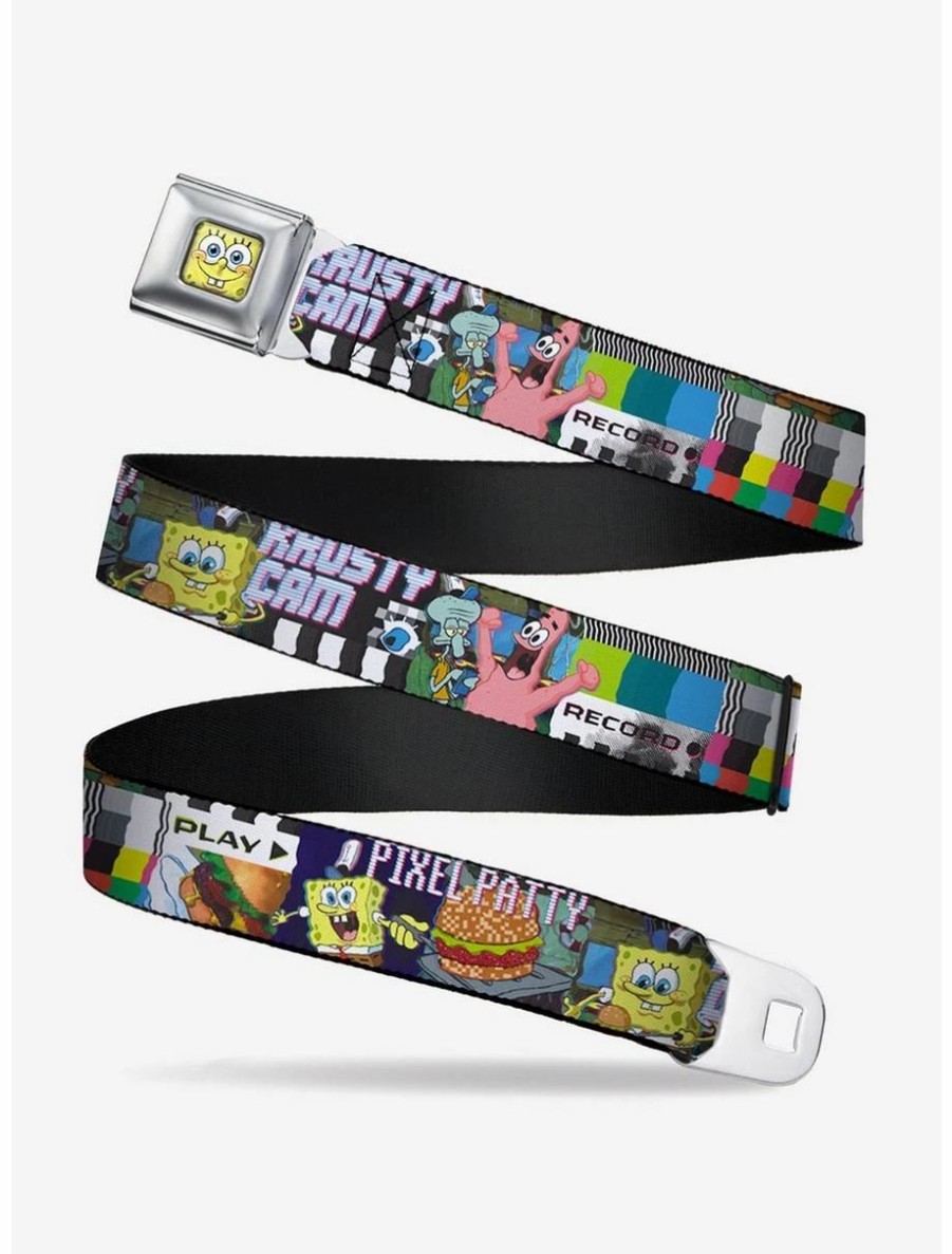 Accessories | * Boxlunch Spongebob Squarepants Krusty Krab Cam Scenes Pixel Patty Krusty Cam Youth Seatbelt Belt