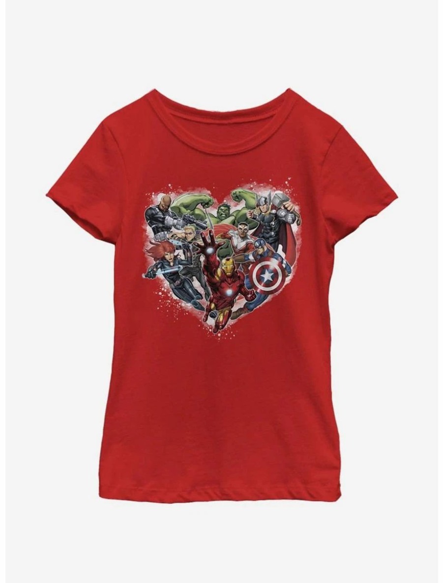 Youth | * Boxlunch Marvel Avengers Avenger Heart Youth Girls T-Shirt