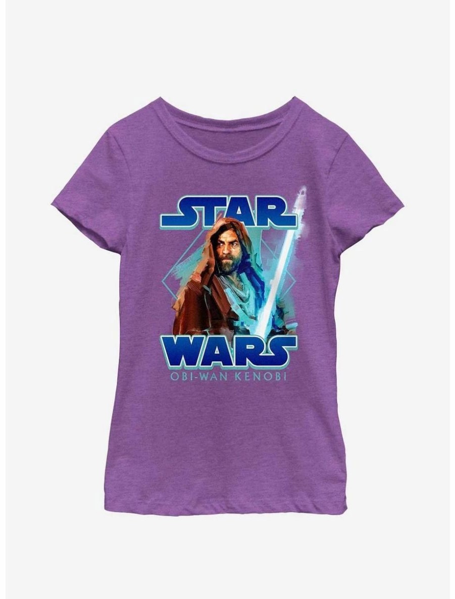 Youth | * Boxlunch Star Wars Obi-Wan Kenobi Painterly With Logo Youth Girls T-Shirt