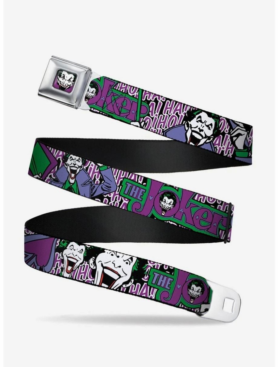 Accessories | * Boxlunch Dc Comics The Joker Face Logo Spades Youth Seatbelt Belt