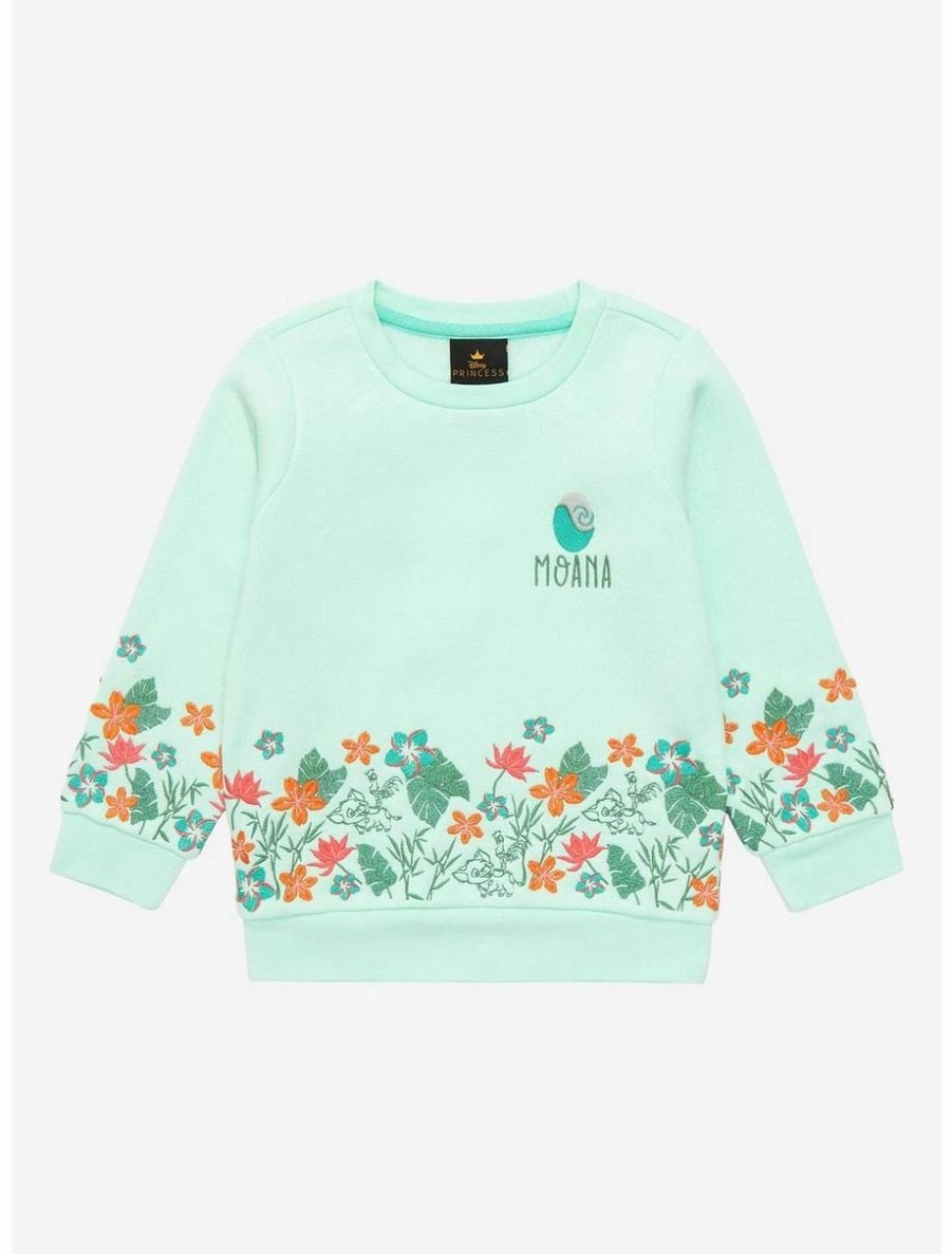 Toddler | * Disney Moana Embroidered Floral Toddler Crewneck Boxlunch Exclusive