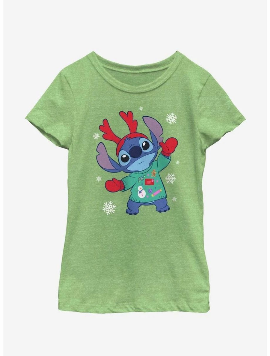 Youth | * Boxlunch Disney Lilo & Stitch Reindeer Stitch Youth Girls T-Shirt