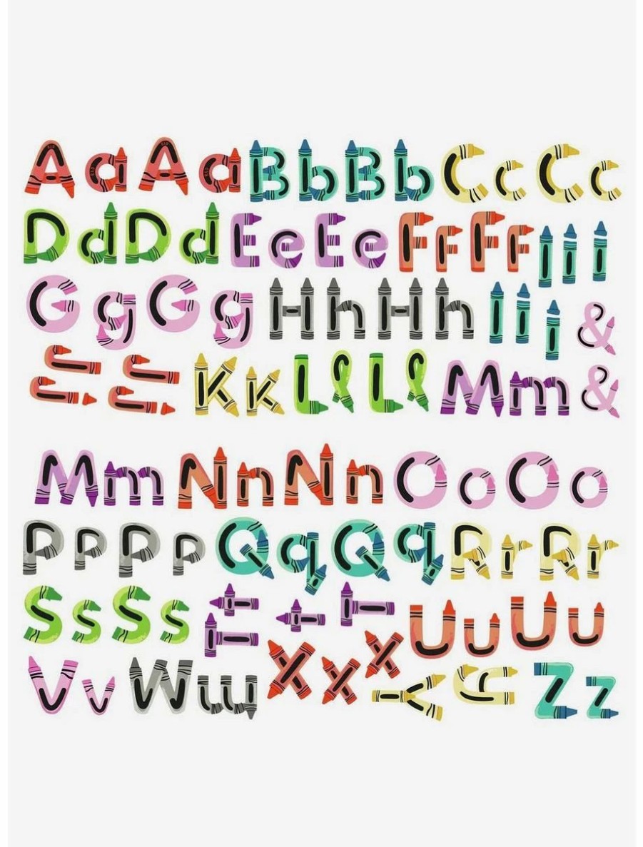 Accessories | * Boxlunch A To Z Crayon Alphabet Peel & Stick Wall Decals