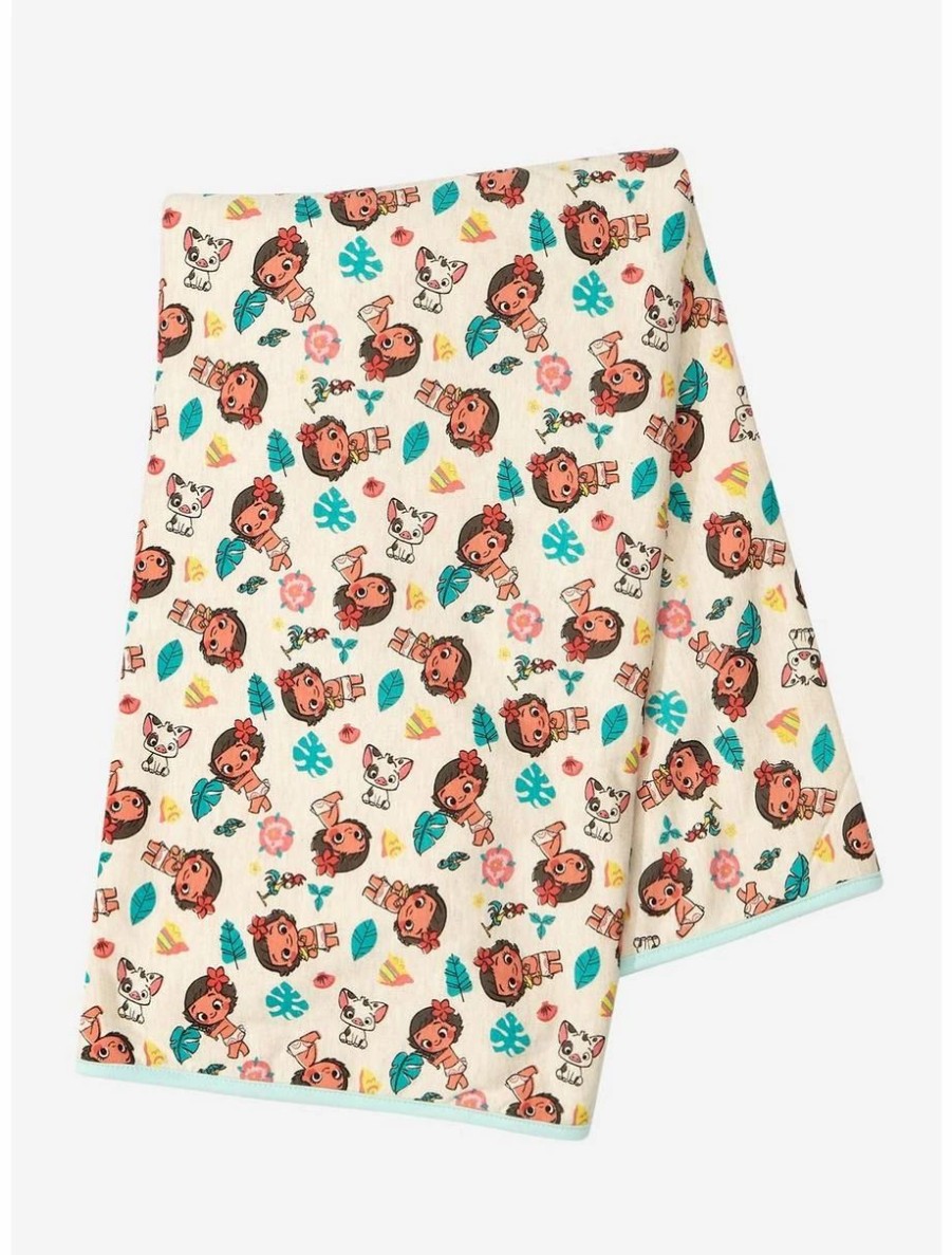 Accessories | * Disney Moana Tropical Icons Allover Print Swaddle Blanket Boxlunch Exclusive