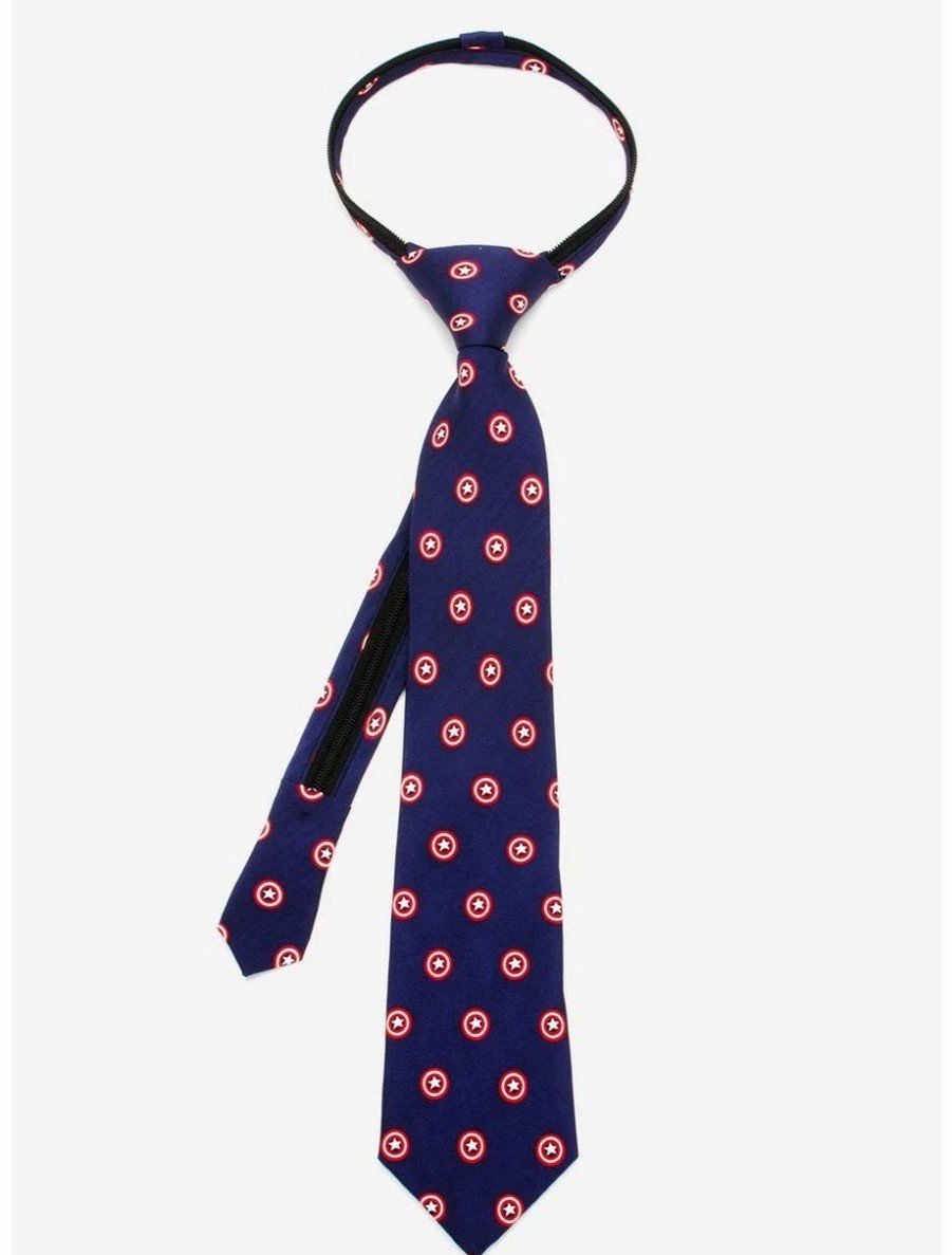 Accessories | * Boxlunch Marvel Captain America Shield Youth Zipper Tie