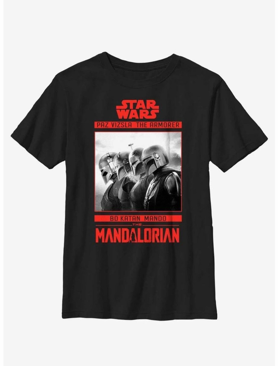 Youth | * Boxlunch Star Wars The Mandalorian Bounty Hunter Line Up Poster Youth T-Shirt