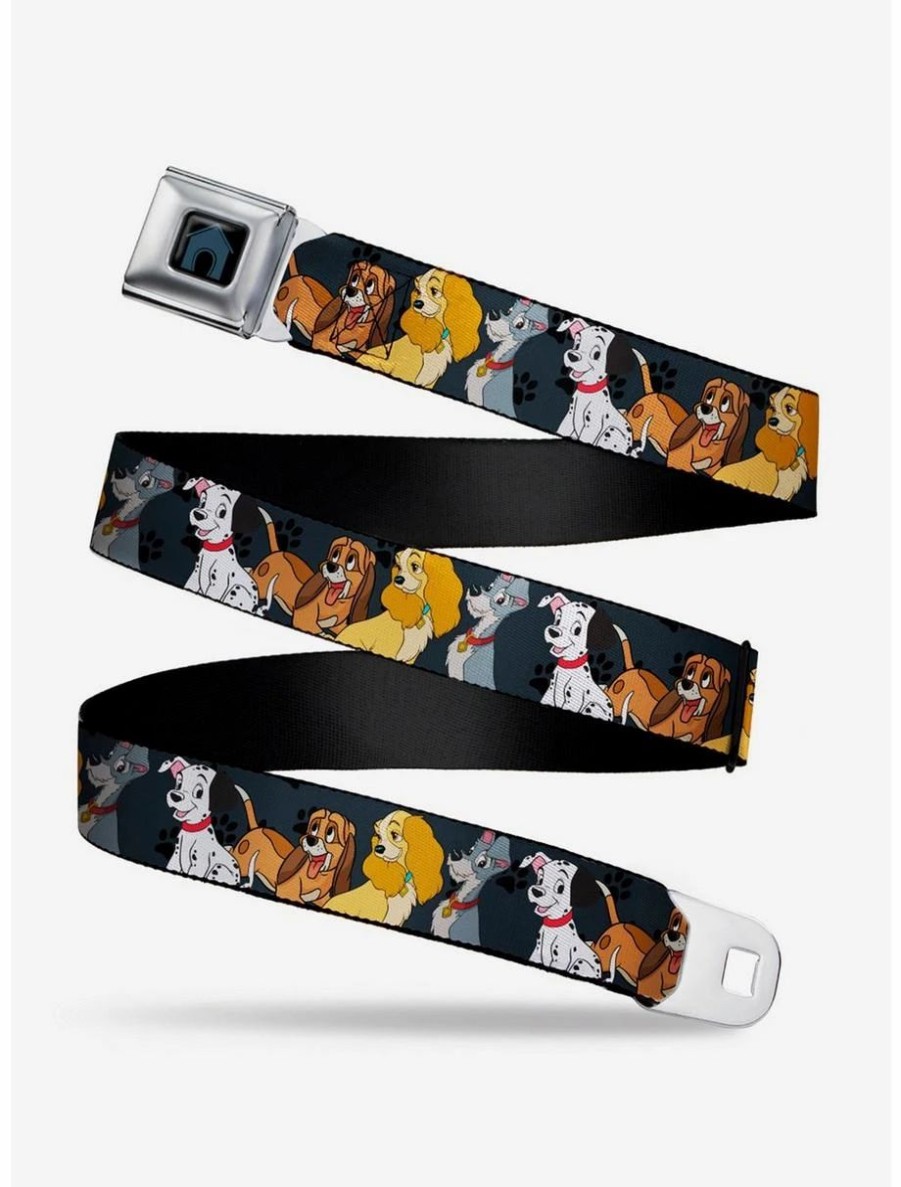 Accessories | * Boxlunch Disney Dogs Group Collage Paws Gray Black Youth Seatbelt Belt