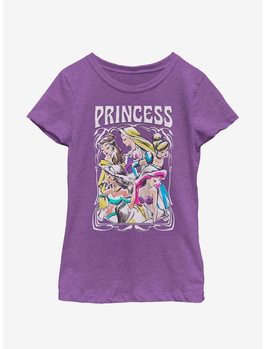 Youth | * Boxlunch Disney Princesses Retro Drawing Portrait Youth Girls T-Shirt