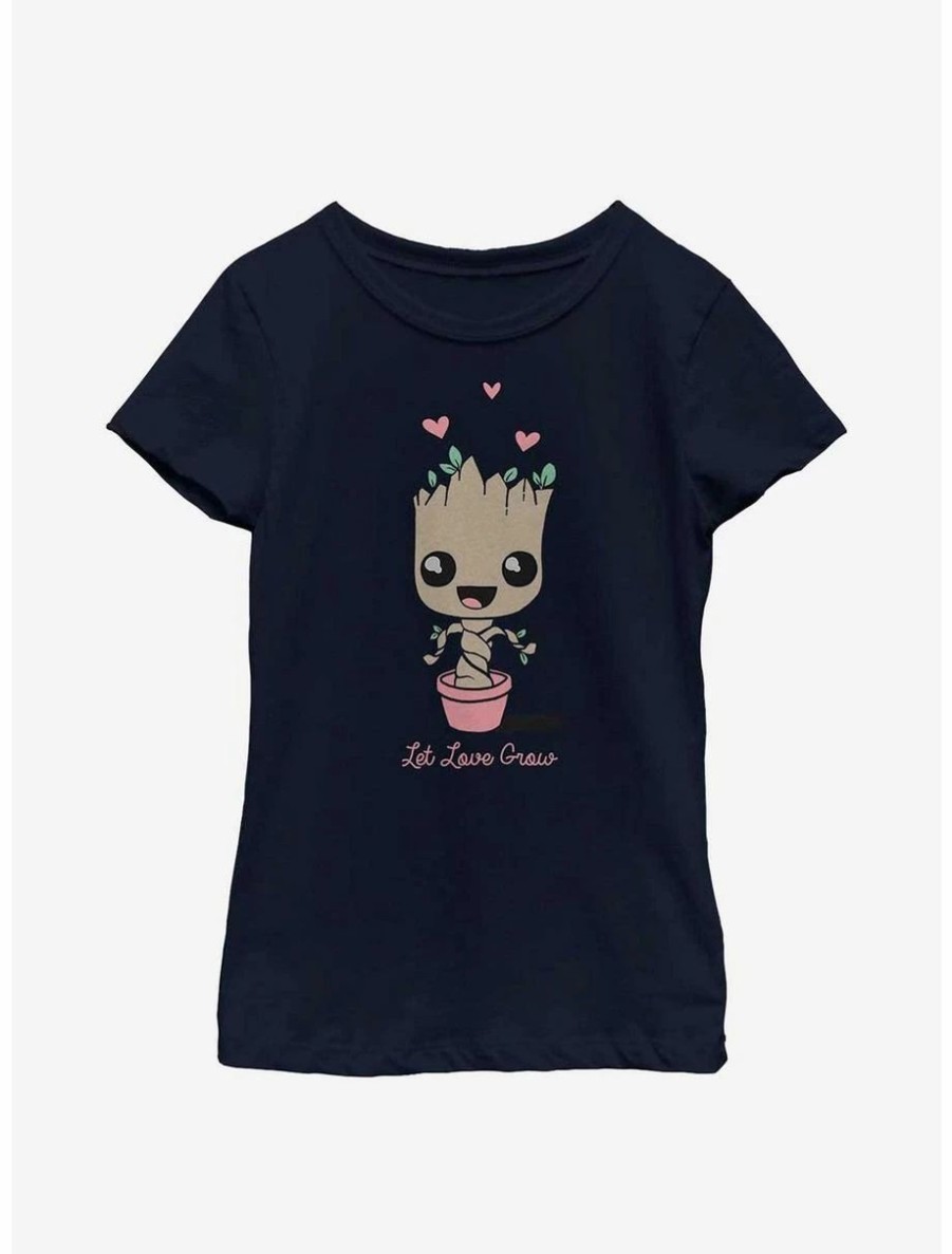 Youth | * Boxlunch Marvel Guardians Of The Galaxy Baby Groot Let Love Grow Youth Girls T-Shirt