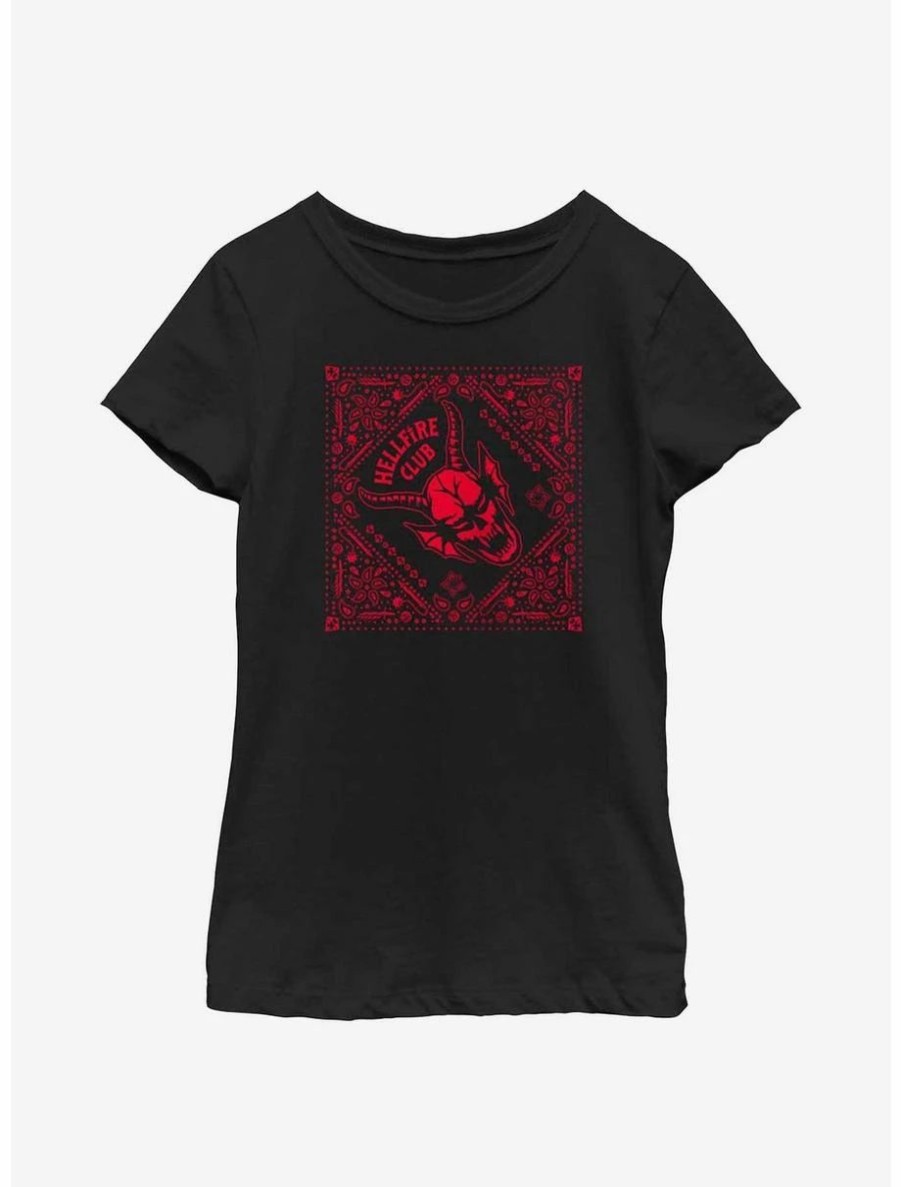 Youth | * Boxlunch Stranger Things Hellfire Club Paisley Pattern Youth Girls T-Shirt