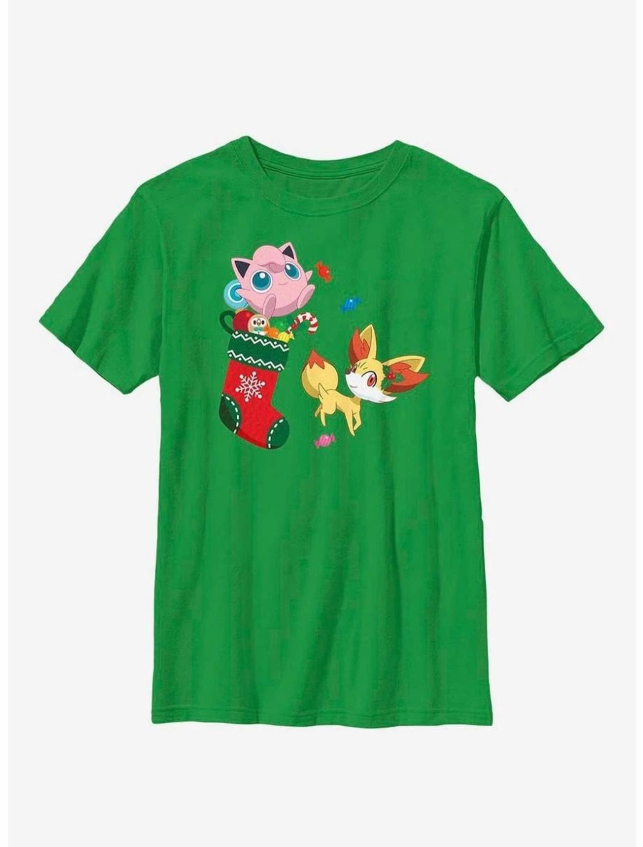 Youth | * Boxlunch Pokemon Jigglypuff And Fennekin Gift Stocking Youth T-Shirt