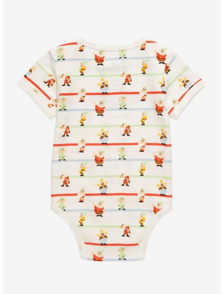 Infant | * Disney Snow White And The Seven Dwarfs Allover Print Striped Infant One-Piece Boxlunch Exclusive