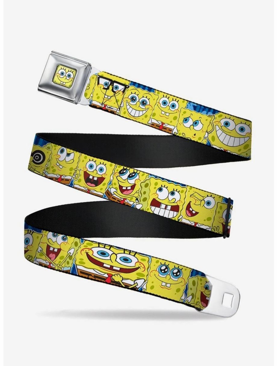 Accessories | * Boxlunch Spongebob Squarepants Expressions Striped Youth Seatbelt Belt