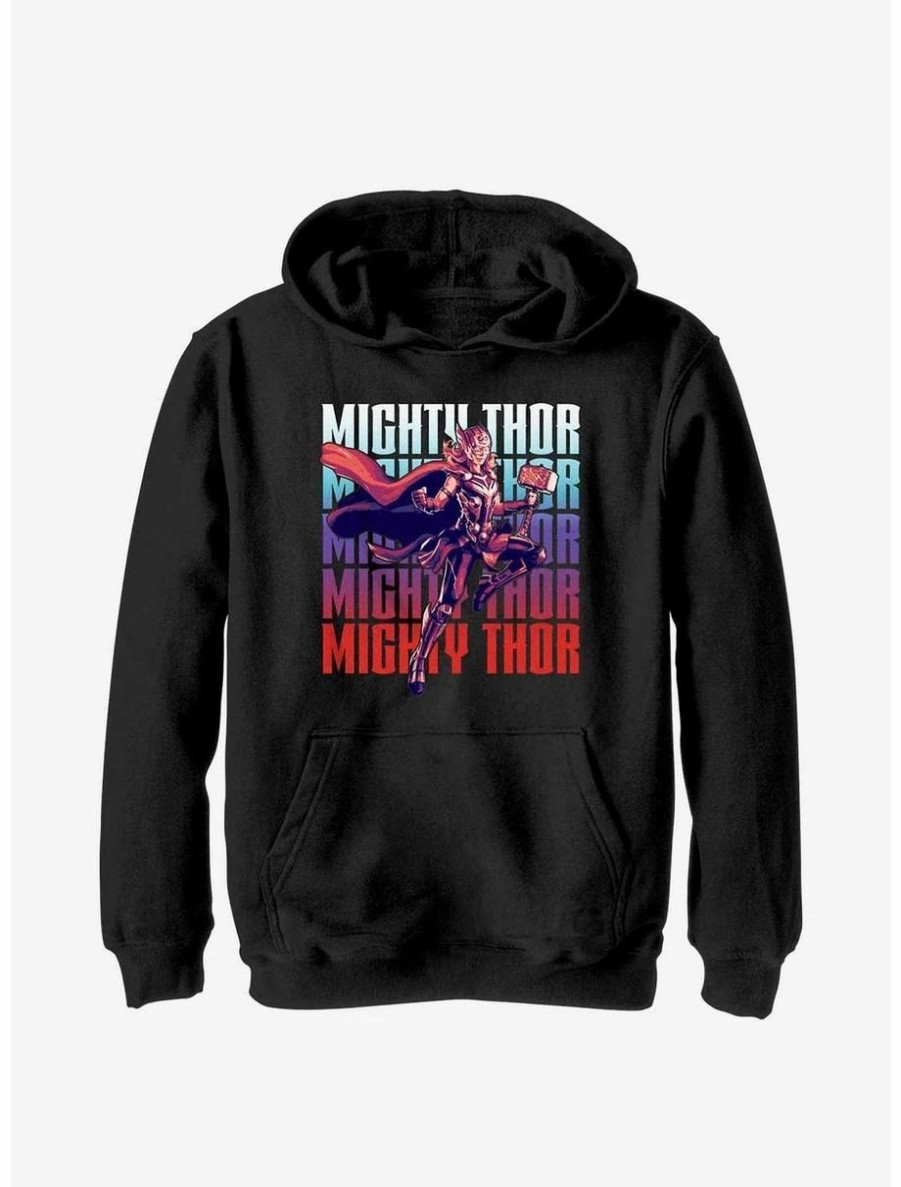 Youth | * Boxlunch Marvel Thor: Love And Thunder Mighty Thor Text Stack Youth Hoodie