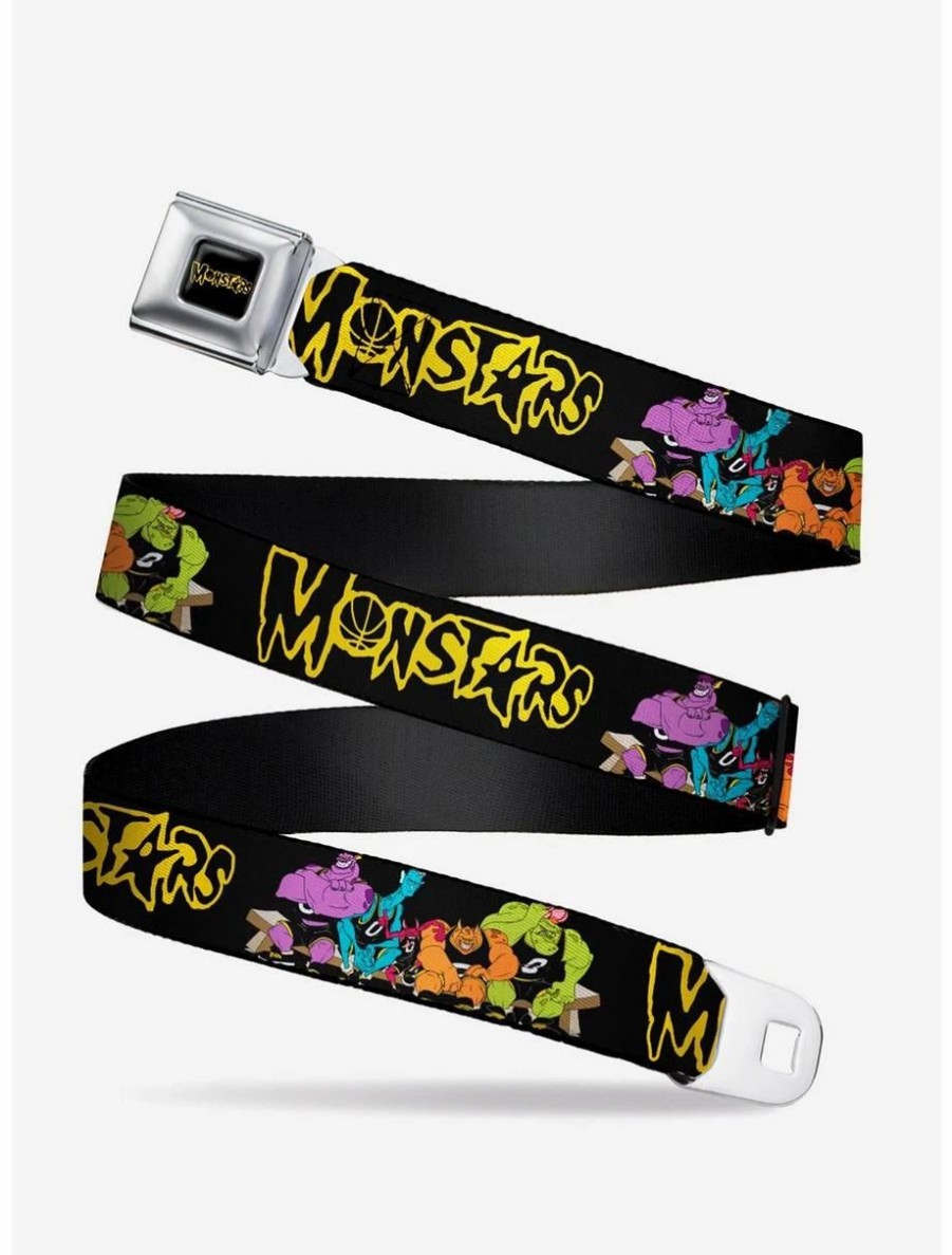 Accessories | * Boxlunch Space Jam Monstars Logo 5 Character Group Pose Youth Seatbelt Belt